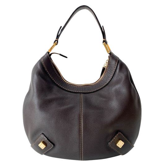 Brown Leather Hobo Shoulder Bag