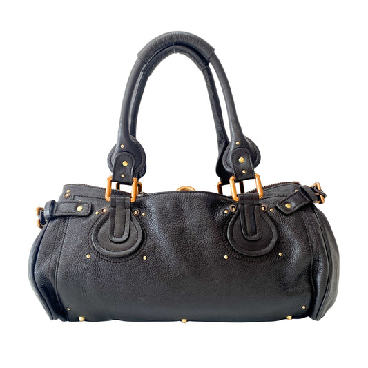 Paddington Black Leather Shoulder Bag