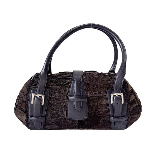 Brown Fur Bowling Bag