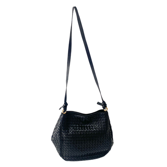 Intrecciato Black Leather Bag