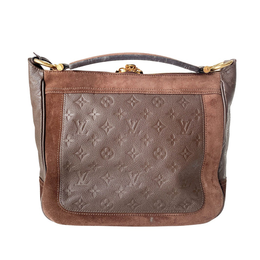 Monogram Brown Leather & Suede Shoulder Bag