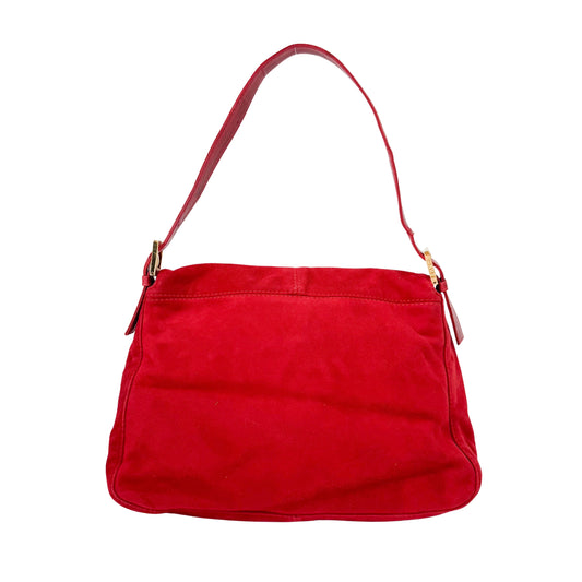 Red Suede Mamma Baguette Bag