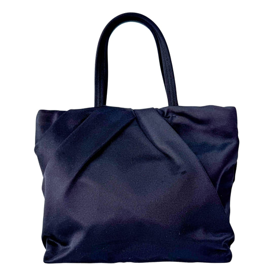 Mini Black Satin Embroided Handbag