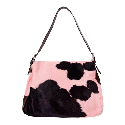 Mamma Baguette Pink Cow Print Bag
