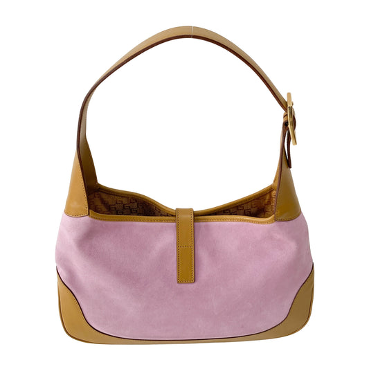Jackie Pink Suede Shoulder Bag