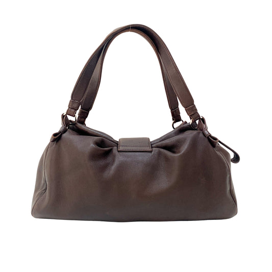 Brown Nappa Leather Shoulder Bag