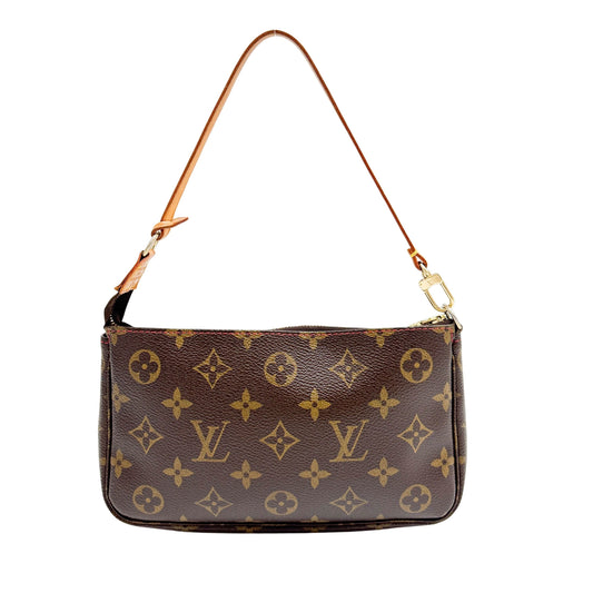 Cherry Mon Cherie Brown Monogram Canvas Pochette Shoulder Bag