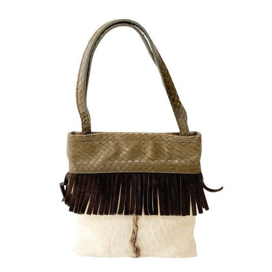 Archive Python Embossed Pony Hair Hand Bag