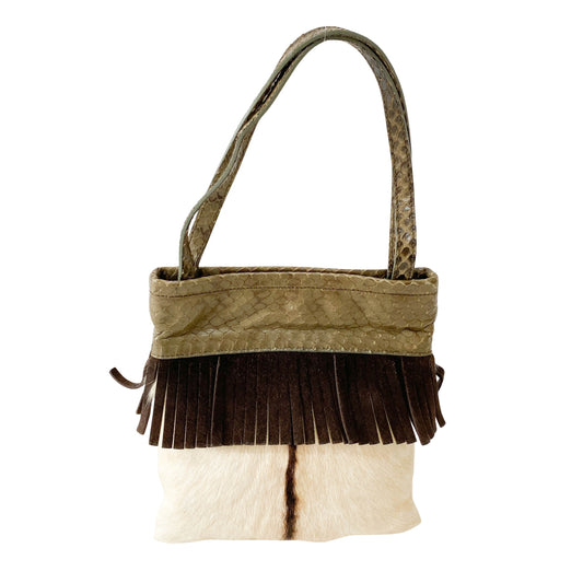 Archive Python Embossed Pony Hair Hand Bag