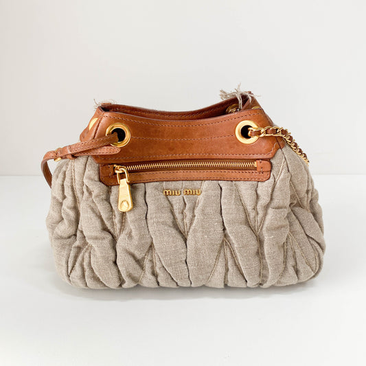 Grey Cotton Shoulder Bag