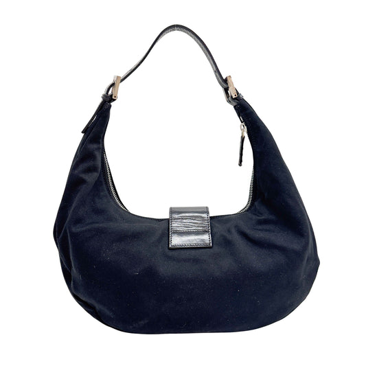 Croissant Black Neoprene Shoulder Bag