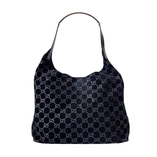 GG Suede Hobo Shoulder Bag