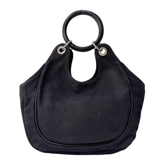 Archive Black denim Hobo Multicolor Beaded Double Round Handle Bag