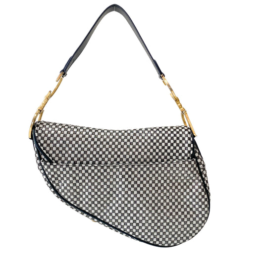 Saddle Black & White Checkered Coated Canvas Bag