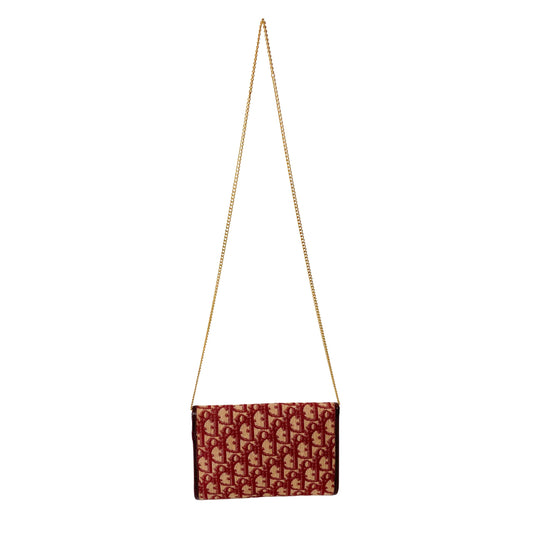 Trotter Mini Red Oblique Canvas Shoulder Bag