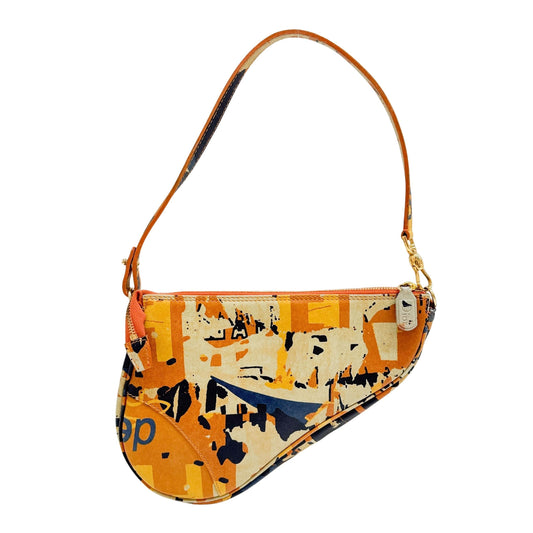Saddle Pouch Multi-Color Canvas Shoulder Bag