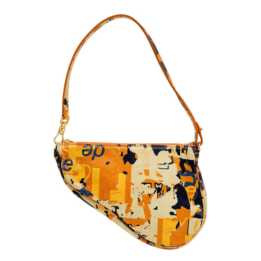 Saddle Pouch Multi-Color Canvas Shoulder Bag