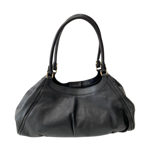Abbey Black Leather Shoulder Bag