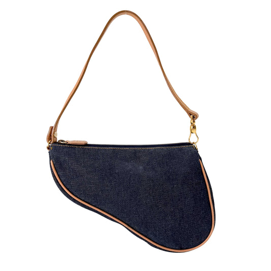 Saddle Denim Shoulder Bag