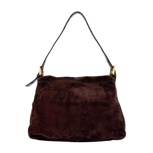 Mamma Baguette Brown Suede Shoulder Bag