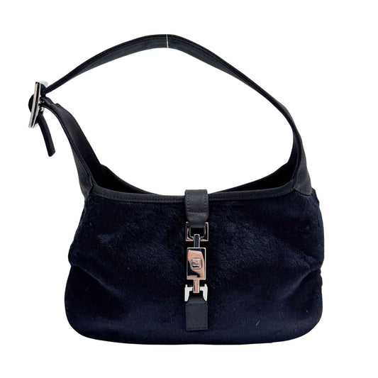 Jackie Mini Black Pony Hair Shoulder Bag