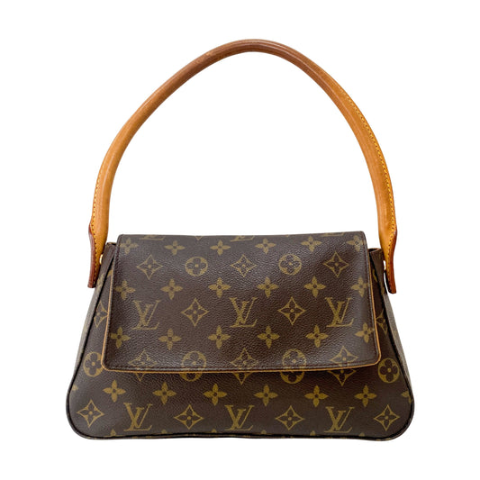 Looping PM Monogram Brown Canvas Shoulder Bag