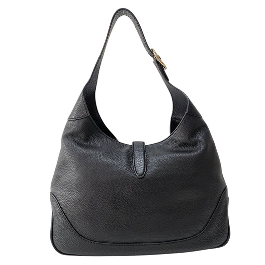 New Jackie Leather Black Shoulder Bag