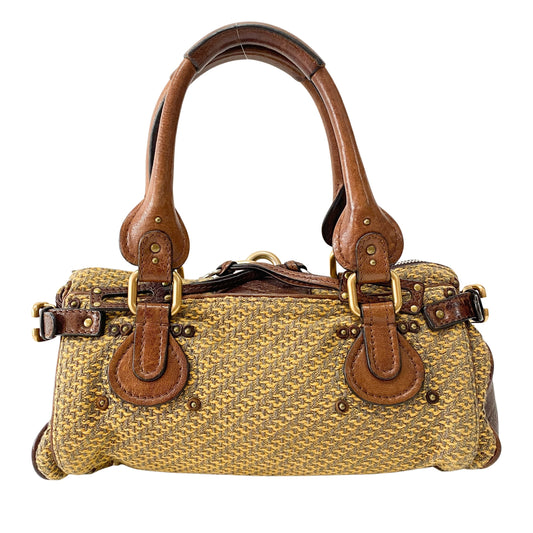 Paddington Yelow/Brown Leather Tweed Handbag