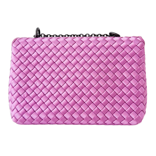 Purple Intrecciato Satin Bag