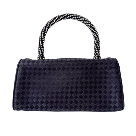 Vintage Satin Intrecciato Black Hand bag