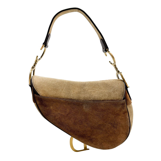 Saddle Brown Pony Hair & Suede Shoulder Bag
