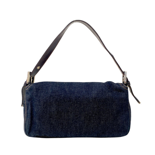 Baguette Denim Shoulder Bag