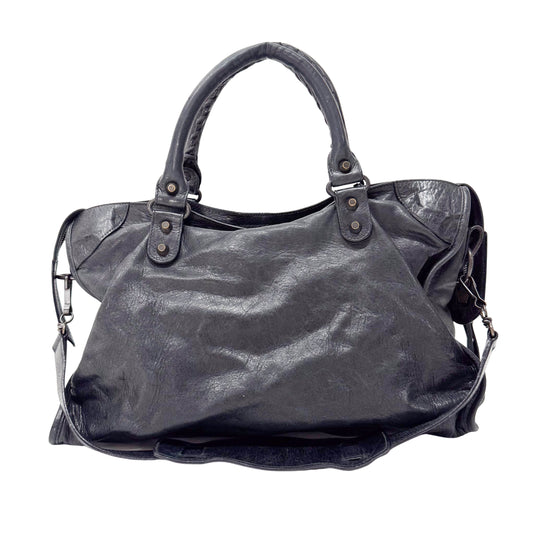 The City Black Leather Two Way Bag