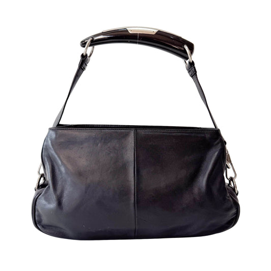 Mombasa Black Leather Shoulder Bag