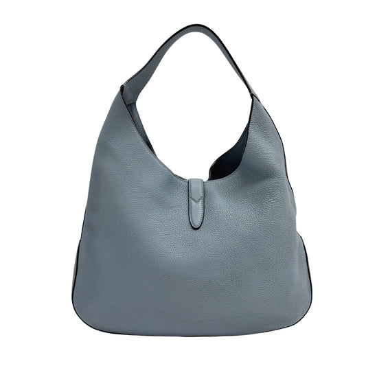 Jackie Blue Leather Tote Bag