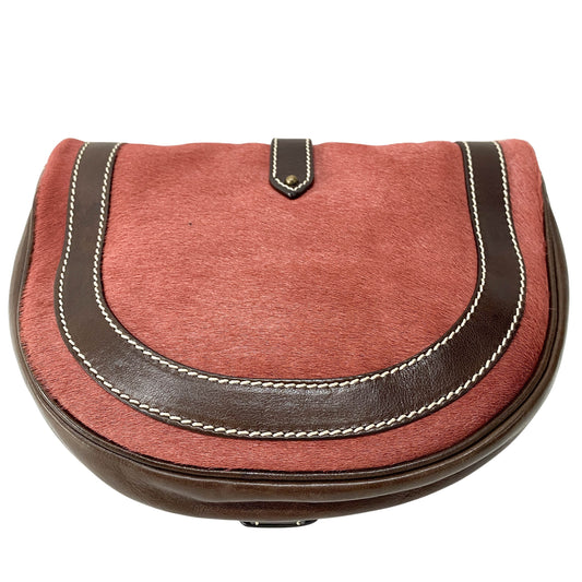 Vintage Pink Pony Hair Crossbody Bag