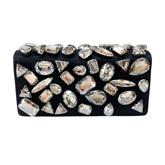 Bijou Black Satin Chain Shoulder Bag