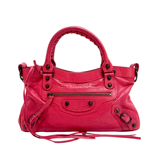 Mini City Pink Leather Two Way Bag
