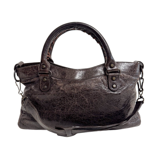 Mini City Brown Leather Handbag