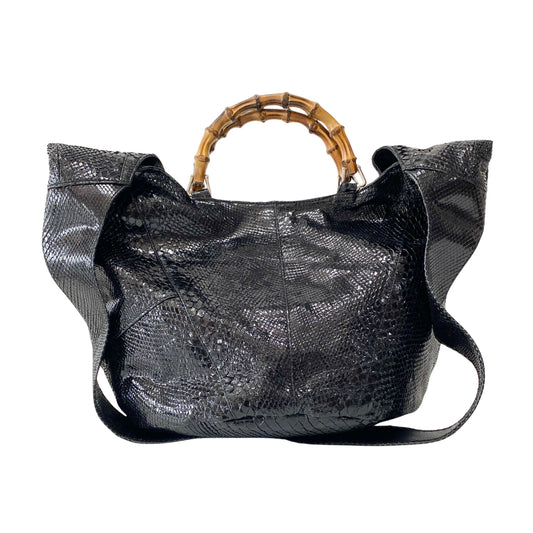 1996SS Tom Ford Era Bamboo Black Python Embossed Bag