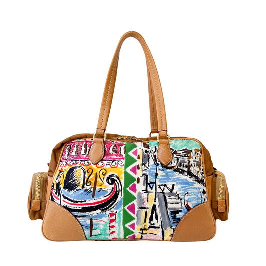 Nylon Horizontal Shoulder Bag