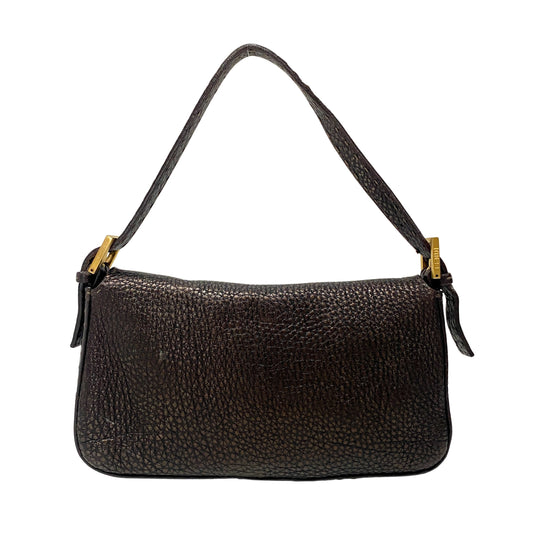 Selleria Bronze Leather Baguette Shoulder Bag