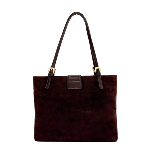 Medium Suede Brown Tote Bag