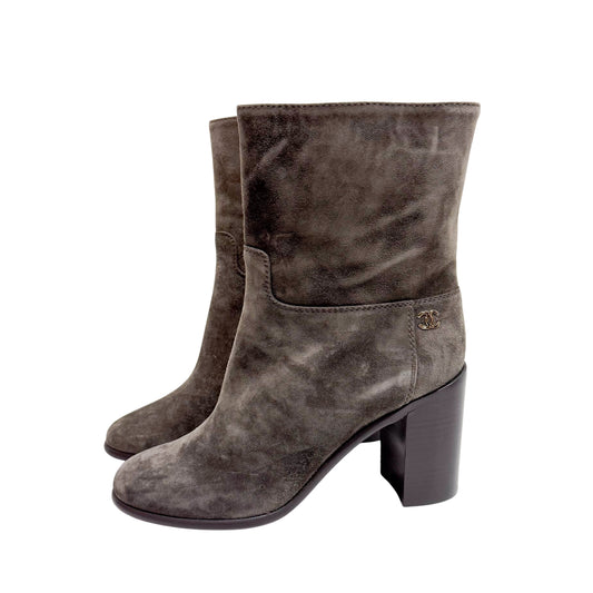 Size 36 Grey Suede Short Boots