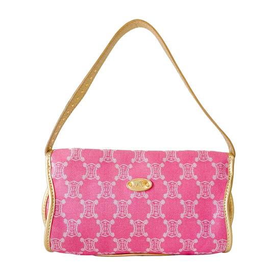 Paris Macadam Pink Canvas Shoulder Bag