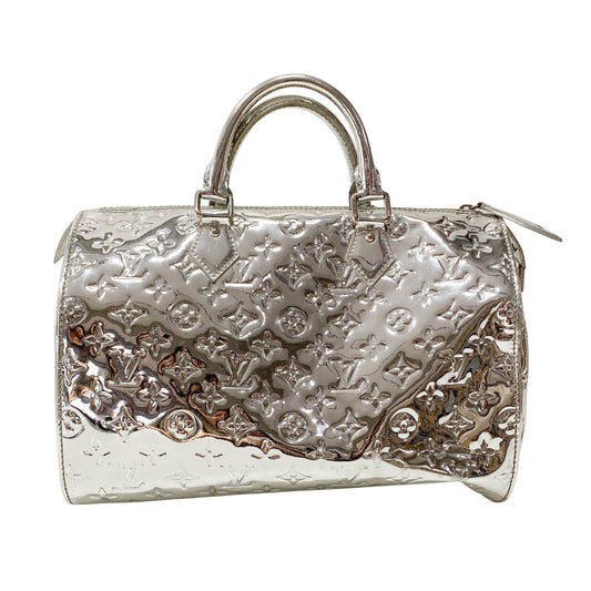 Silver Monogram Miroir Speedy Handbag