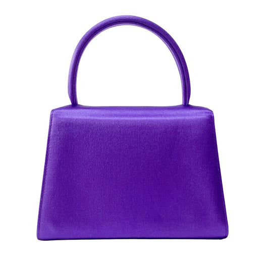 Purple Satin Top Handle Bag