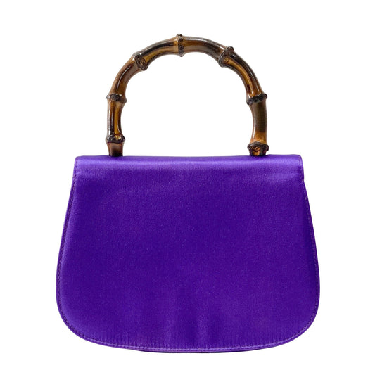 Bamboo Purple Satin Chain Shoulder Bag
