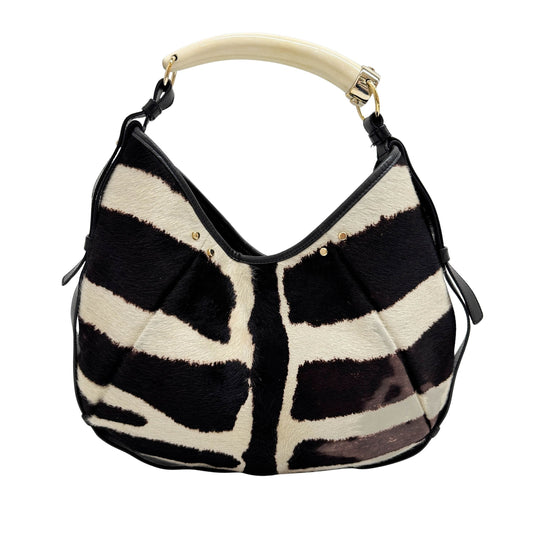 Mombasa Brown Animal Print Pony Hair Shoulder Bag