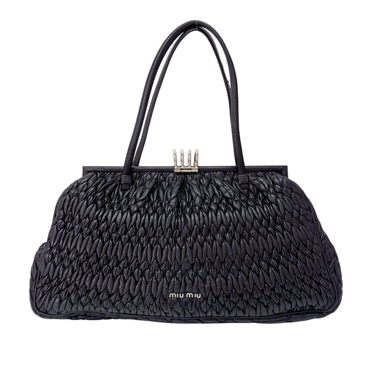 Matelasse Black Leather Bag